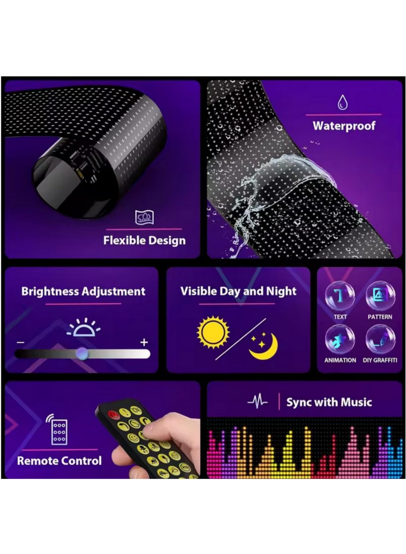 Devil Eyes LED Light for Cars & Trucks Programmable Flexible Window Screen with App Control Self-Editing RGB Soft Display for Vehicle, Store, Party, Bar, Hotel Advertising 70 * 173mm - Image 5